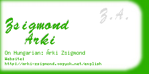 zsigmond arki business card